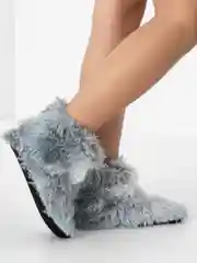 Серый угги ,обувь домашняя, радужные