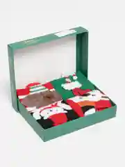 Зеленый носки новогодние, в подарочной упаковке Merry Cristmas, 4 пары, унисекс