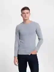 Серый лонгслив мужской