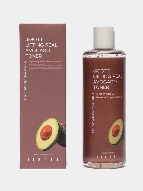 Тонер-лифтинг для лица Jigott Lifting Real Avocado Toner, с авокадо, 300 мл