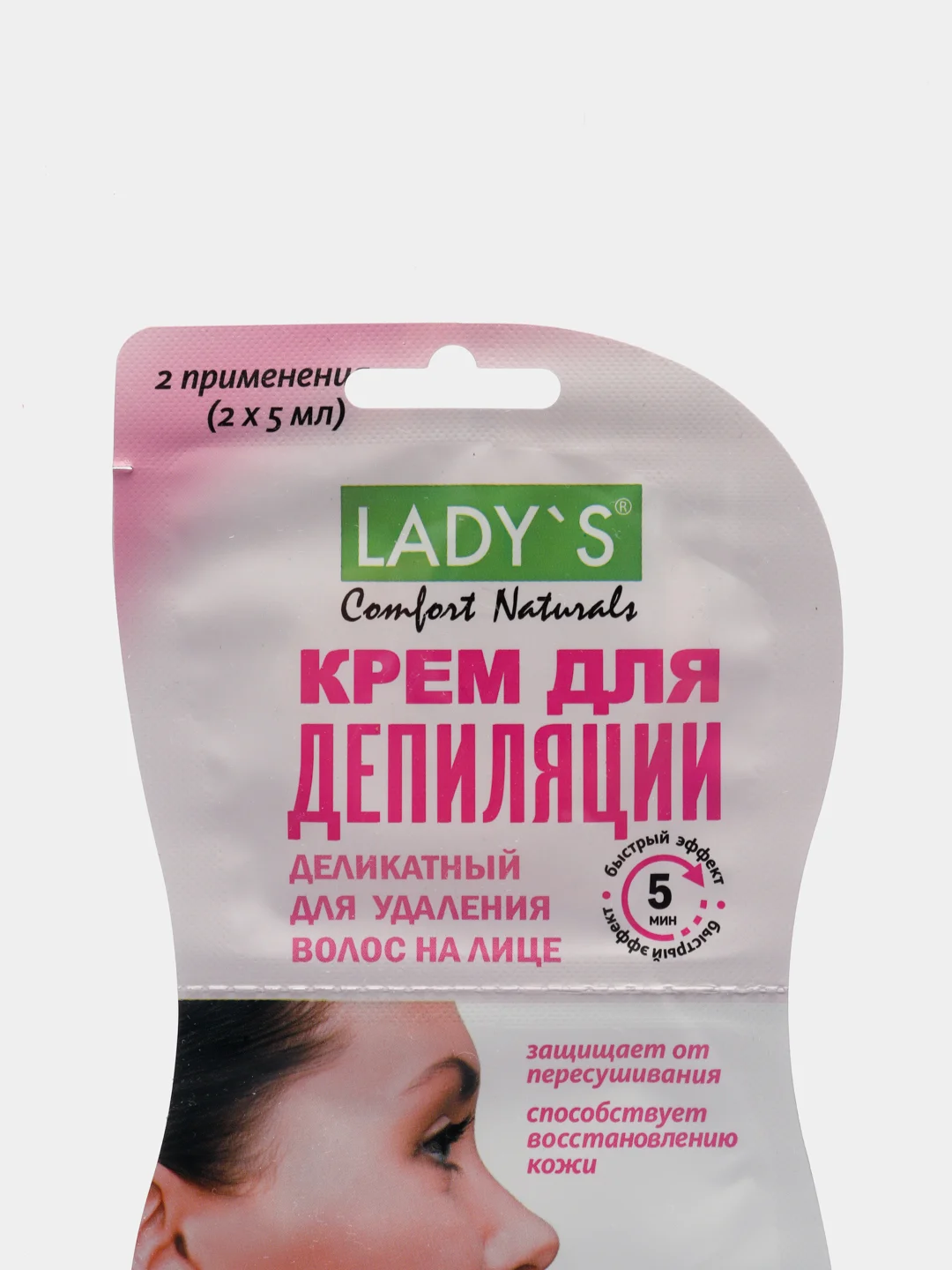 Крем  деликатный для удаления волос на лице Lady"s Comfort Naturals, для депиляции, 10 мл