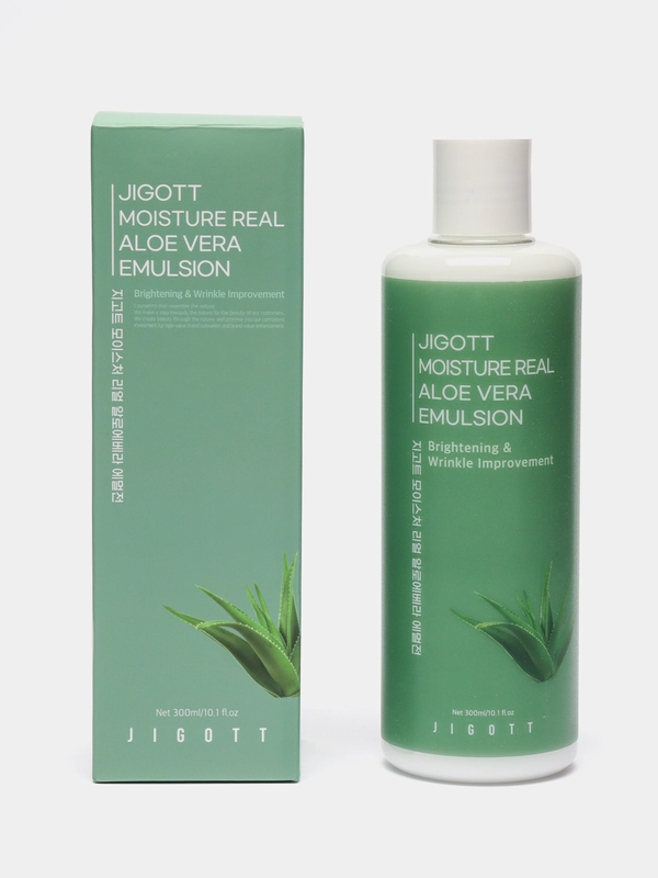 Эмульсия увлажняющая Jigott Moisture Real Aloe Vera Emulsion, с алоэ, 300 мл
