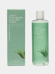 Тонер для лица увлажняющий с алоэ Jigott Moisture Real Aloe Vera Toner, 300 мл