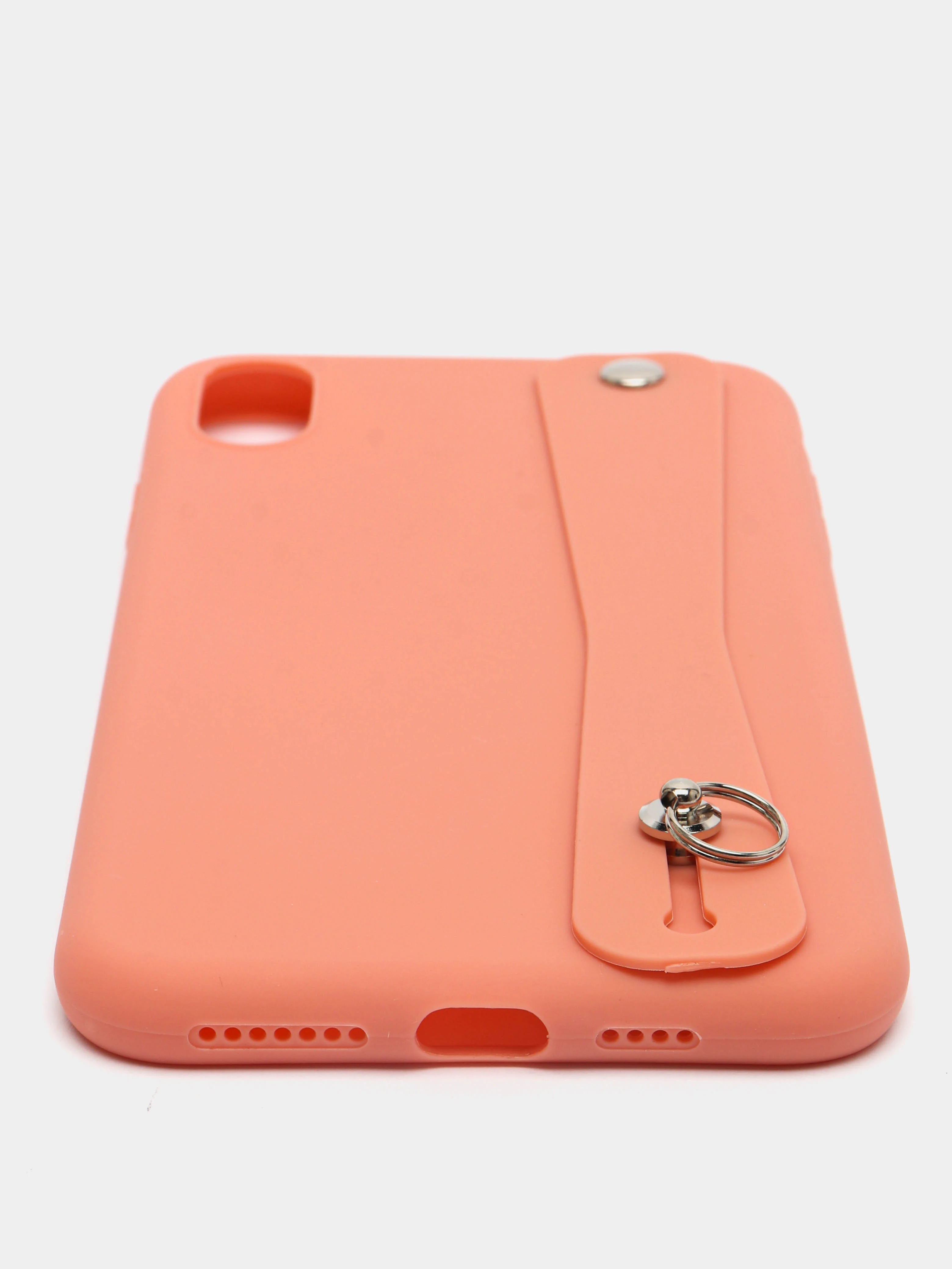Коралловый чехол для Apple iPhone XS Max силиконовый, с ручкой