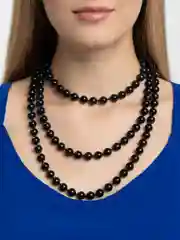 Черный бусы из искусственного жемчуга
