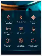 Черный беспроводные наушники TWS F9-5 2200 мА/ч, c функцией powerbank