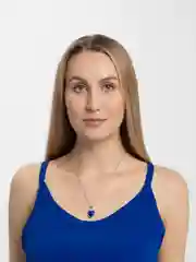 Цепочка с кулоном Синее сердце, имитация сапфира