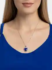 Цепочка с кулоном Синее сердце, имитация сапфира