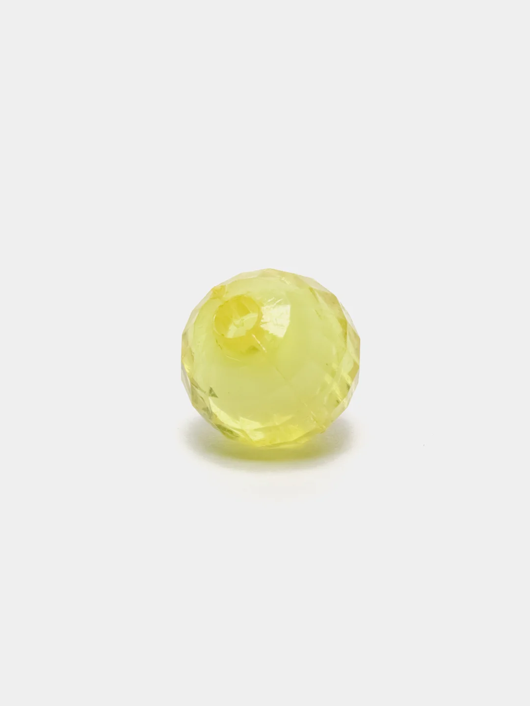 Лимонный бусины, круглые, акриловые, граненые, 50 штук