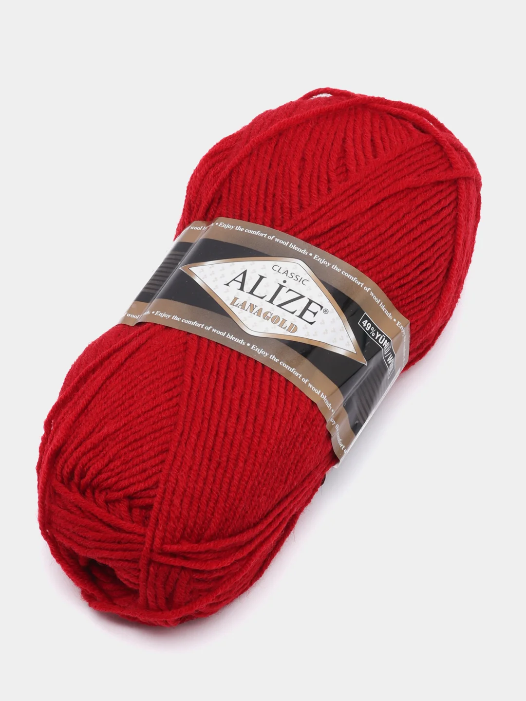 Красный пряжа Alize Lanagold, комплект 2 штуки, 3 штуки, 49% шерсть, 51% акрил, 100 г, 240 м,Ч1