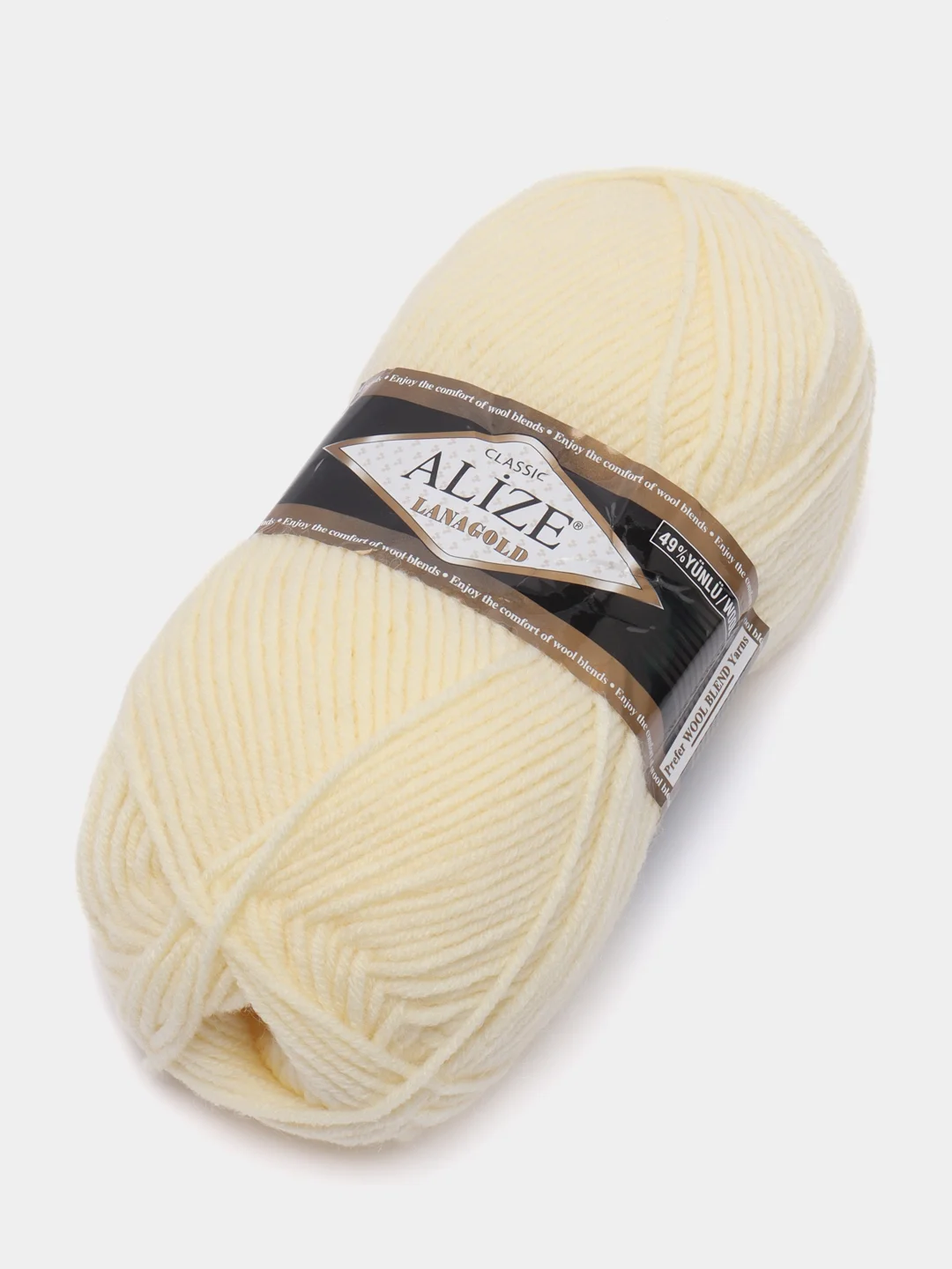 Белый пряжа Alize Lanagold, комплект 2 штуки, 3 штуки, 49% шерсть, 51% акрил, 100 г, 240 м, Ч2