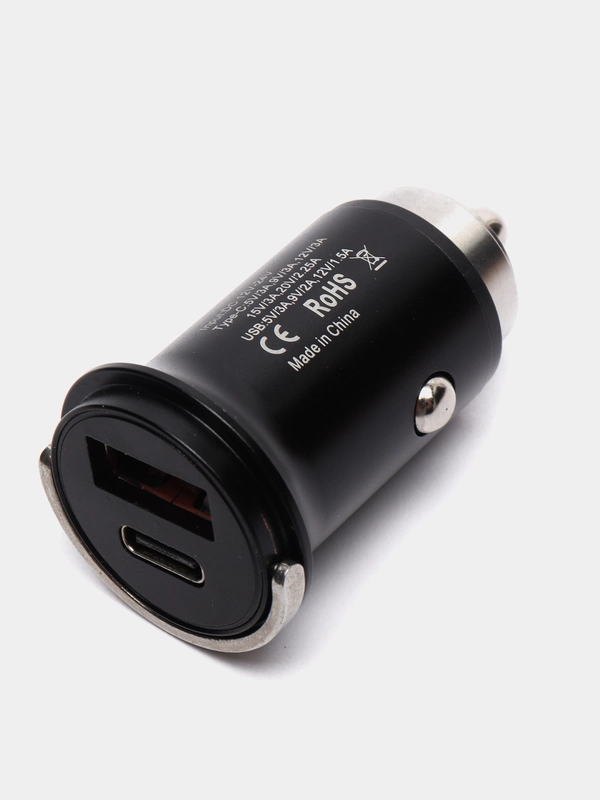 Автомобильное зарядное устройство, 45 Вт, 18 Вт, 3А, USB + Type-C