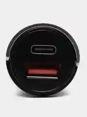Черный автомобильное зарядное устройство, 45 Вт, 18 Вт, 3А, USB + Type-C