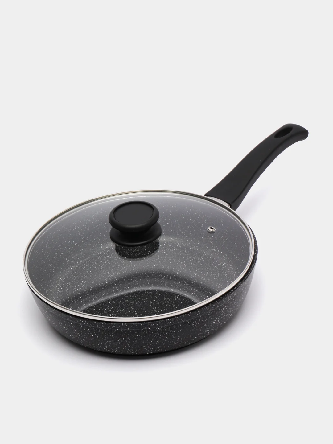 Черный сковорода Гардарика 1226-04-10 Орион с ручкой soft-touch, крышкой 26см