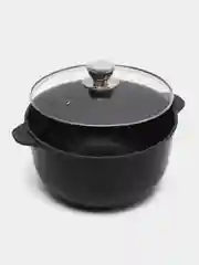 Черный кастрюля Гардарика 1706-04-10 с крышкой "Орион" 6 л