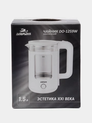 Чайник электрический Добрыня DO-1259W, белый, 1.5 л