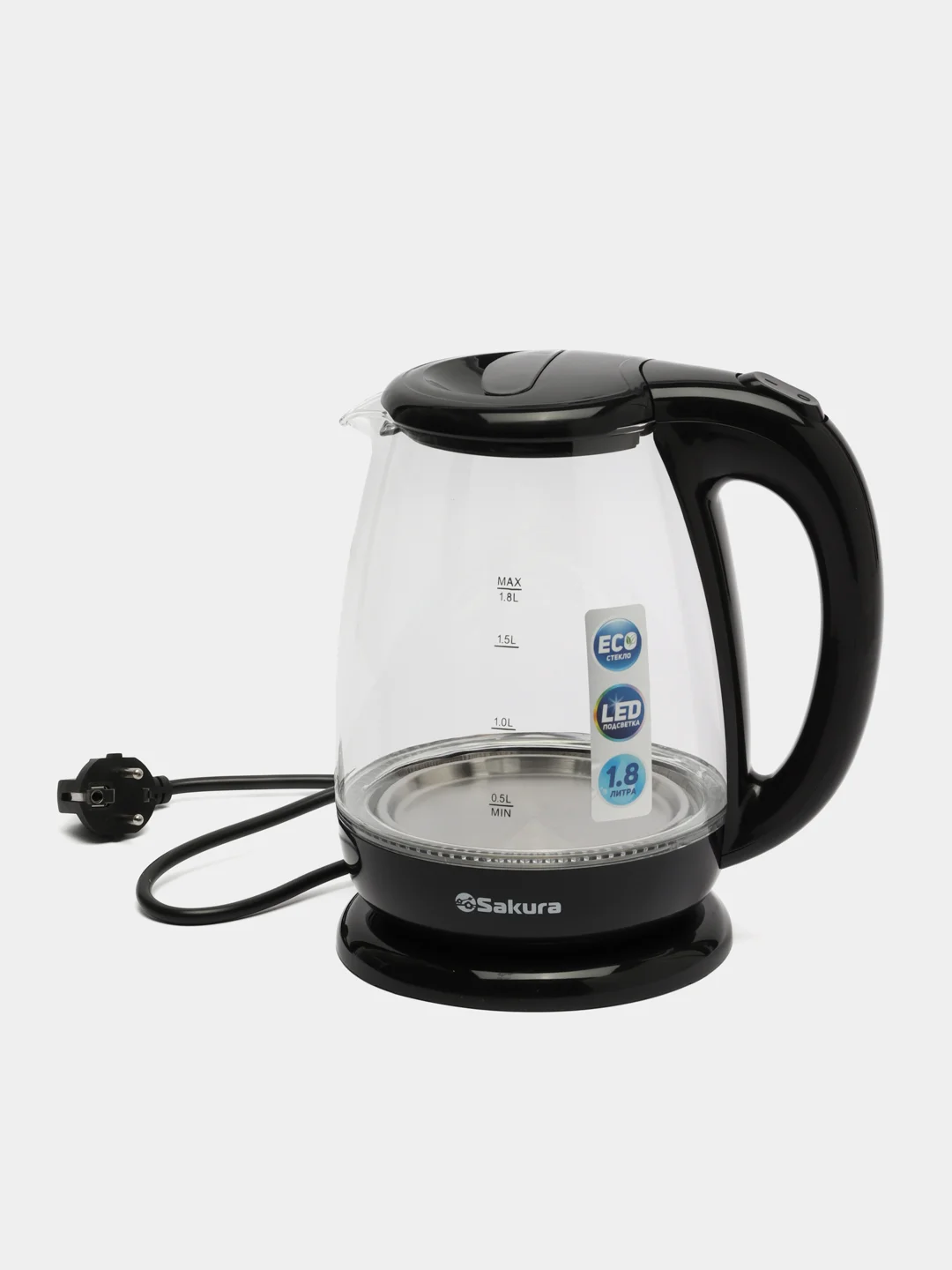 Черный чайник электрический Sakura SA-2723BK, 1.8 л