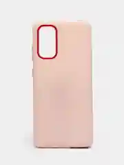 Розовый чехол усиленный с рамкой для Samsung Galaxy S20, силиконовый