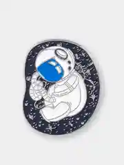 Серебряный пин металлический на булавке "Космос" Cosmonaut, значок на одежду, брошь
