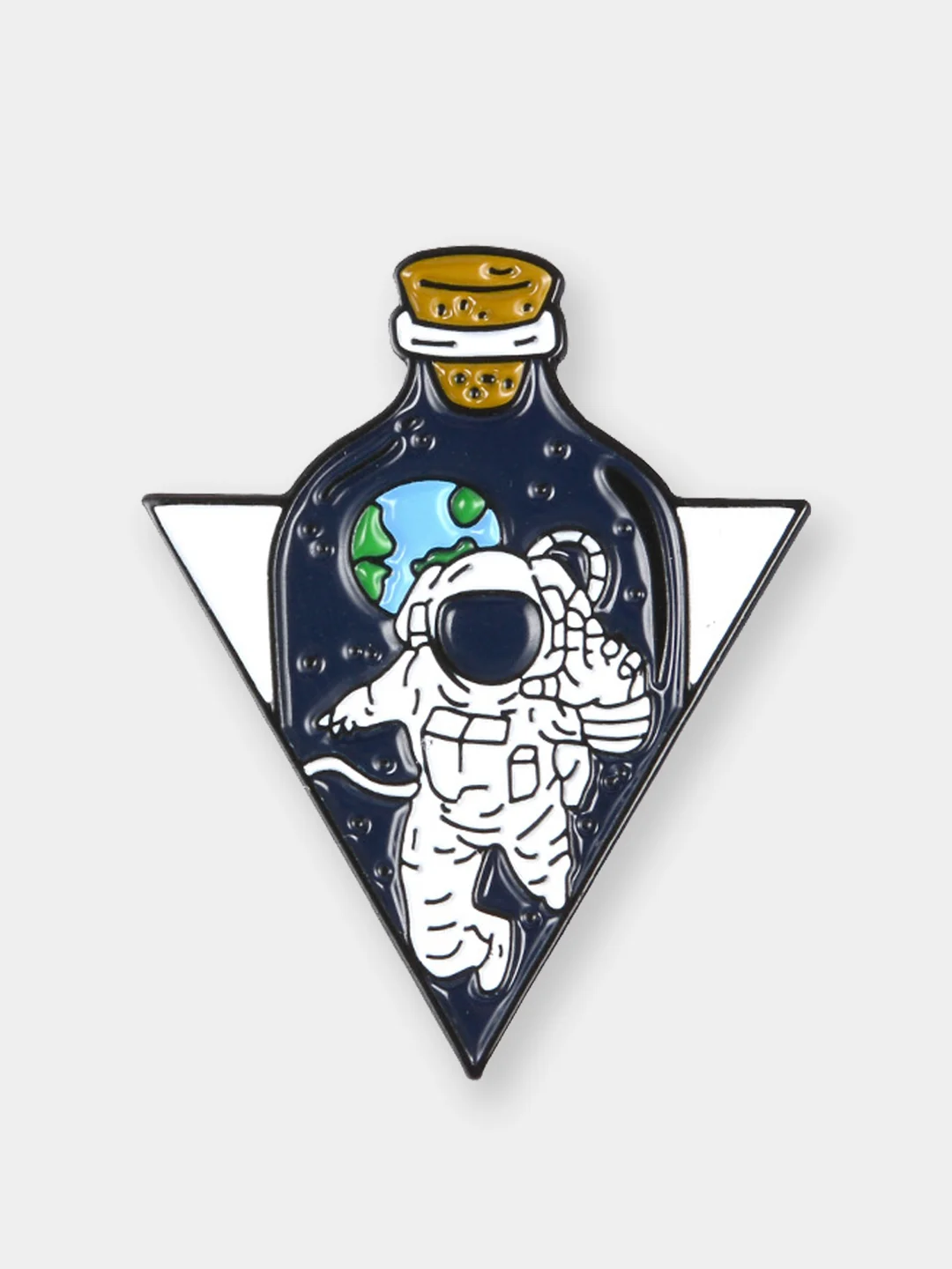Темно-синий пин металлический на булавке "Космос" Cosmonaut, значок на одежду, брошь