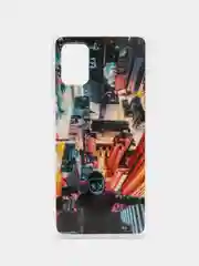 Бордовый чехол Samsung Galaxy A51 (Самсунг Галакси А51) силиконовый с рисунком