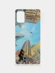 Небесно-голубой чехол Samsung Galaxy A51 (Самсунг Галакси А51) силиконовый с рисунком