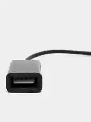 Черный кабель для автомагнитолы OTG - 3.5 Jack 0,14 м. USB (мама) 3.5 Jack (папа)