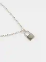 Серебряный цепочка с подвеской и замком