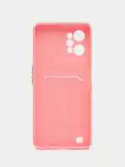 Розовый чехол REALME C31 с карманом для карточки, и защитой камеры