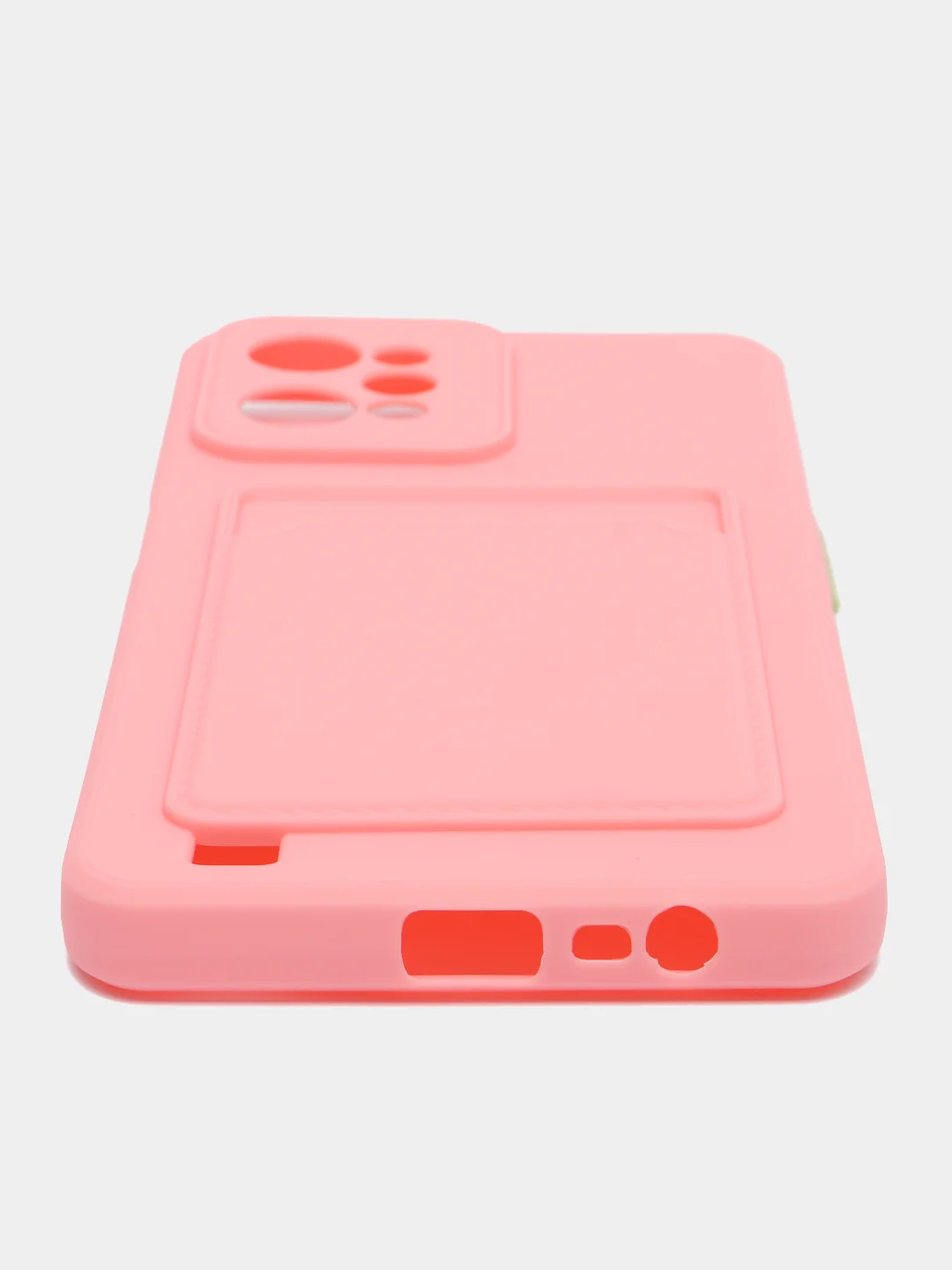 Розовый чехол REALME C31 с карманом для карточки, и защитой камеры