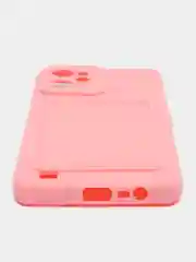 Розовый чехол REALME C31 с карманом для карточки, и защитой камеры