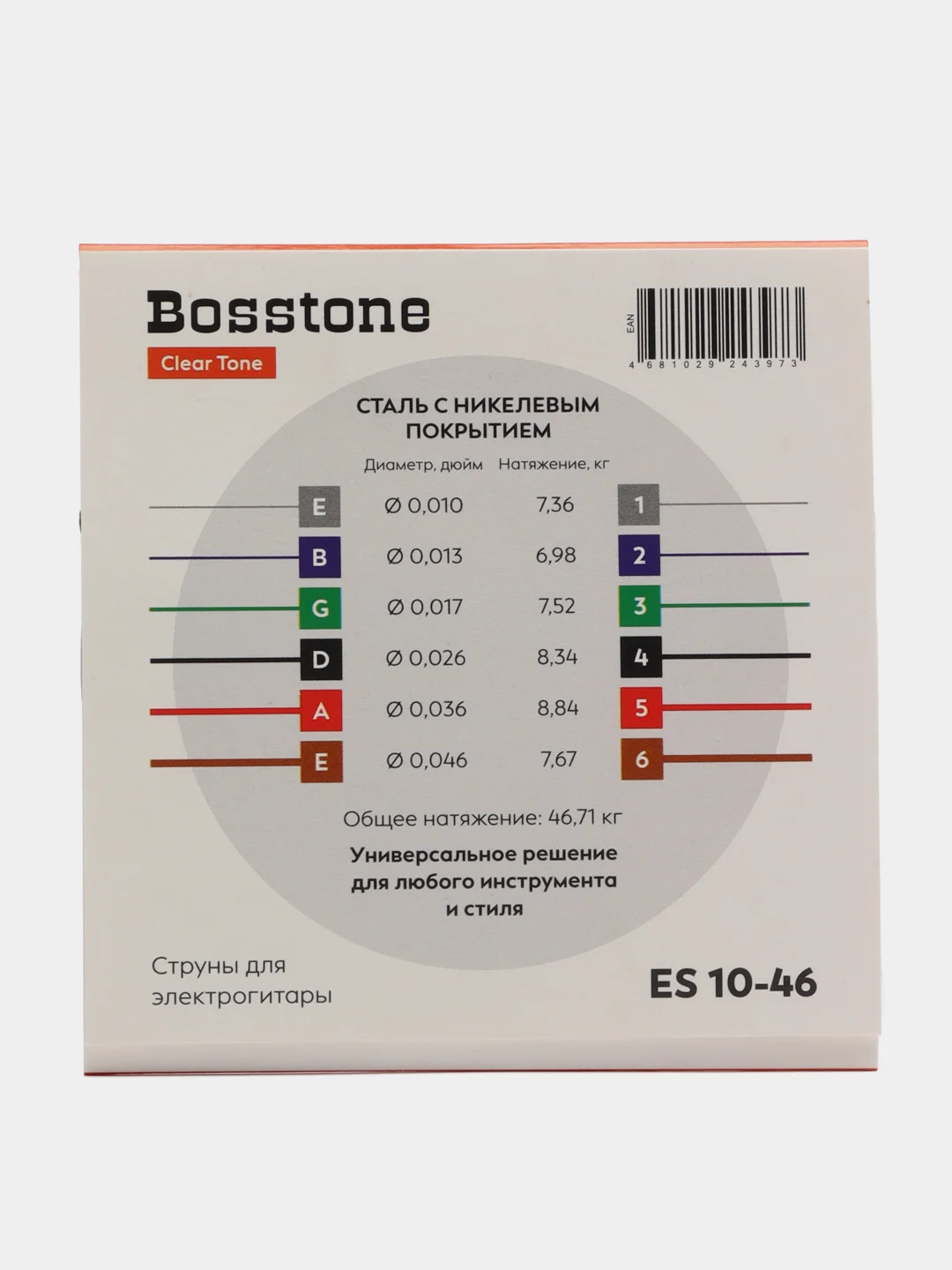 Струны для электрогитары, никель-сталь, Bosstone ES
