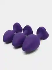 Фиолетовый набор анальных силиконовых пробок (3 штуки)