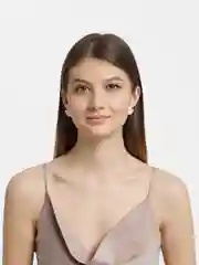 Белый серьги "Сердечки"