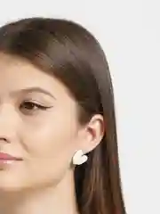 Белый серьги "Сердечки"