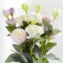 Белый искусственные цветы Эустома, растения, букет, зелень, декор, в горшке, декоративная, 1 шт