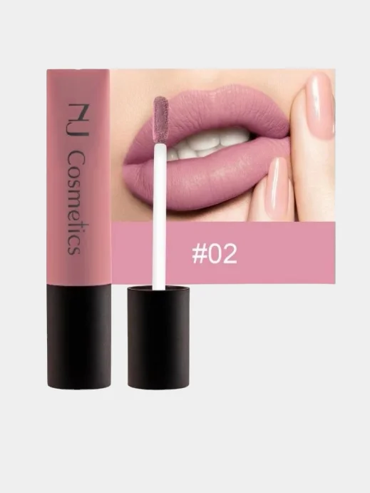 Пудровый жидкая матовая помада для губ NJ Cosmetics, 3.8 мл