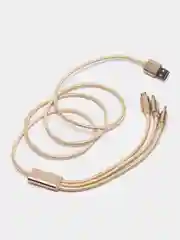 Золотой кабель для зарядки 3 в 1 USB ( iPhone Lightening / Micro USB / Type - C ) универсальный