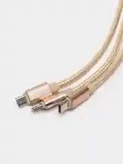 Золотой кабель для зарядки 3 в 1 USB ( iPhone Lightening / Micro USB / Type - C ) универсальный