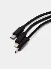Черный кабель для зарядки 3 в 1 USB ( iPhone Lightening / Micro USB / Type - C ) универсальный