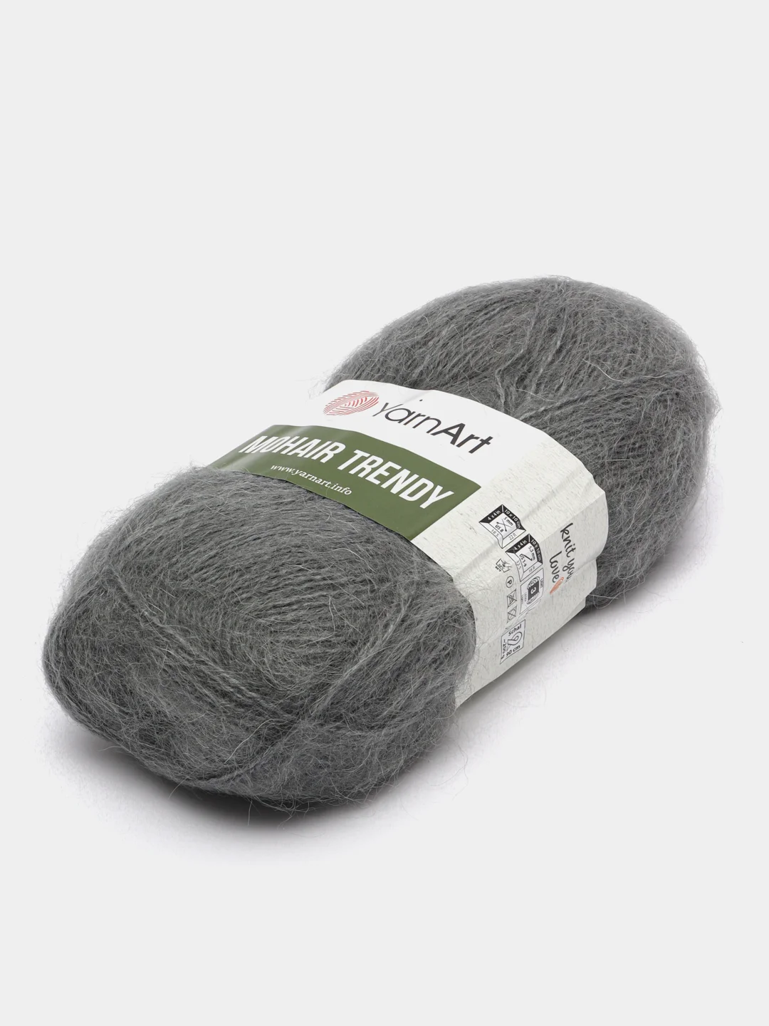 Приглушённый хаки пряжа YarnArt Mohair Trendy (Мохер Тренди Ярн арт), мохер и акрил