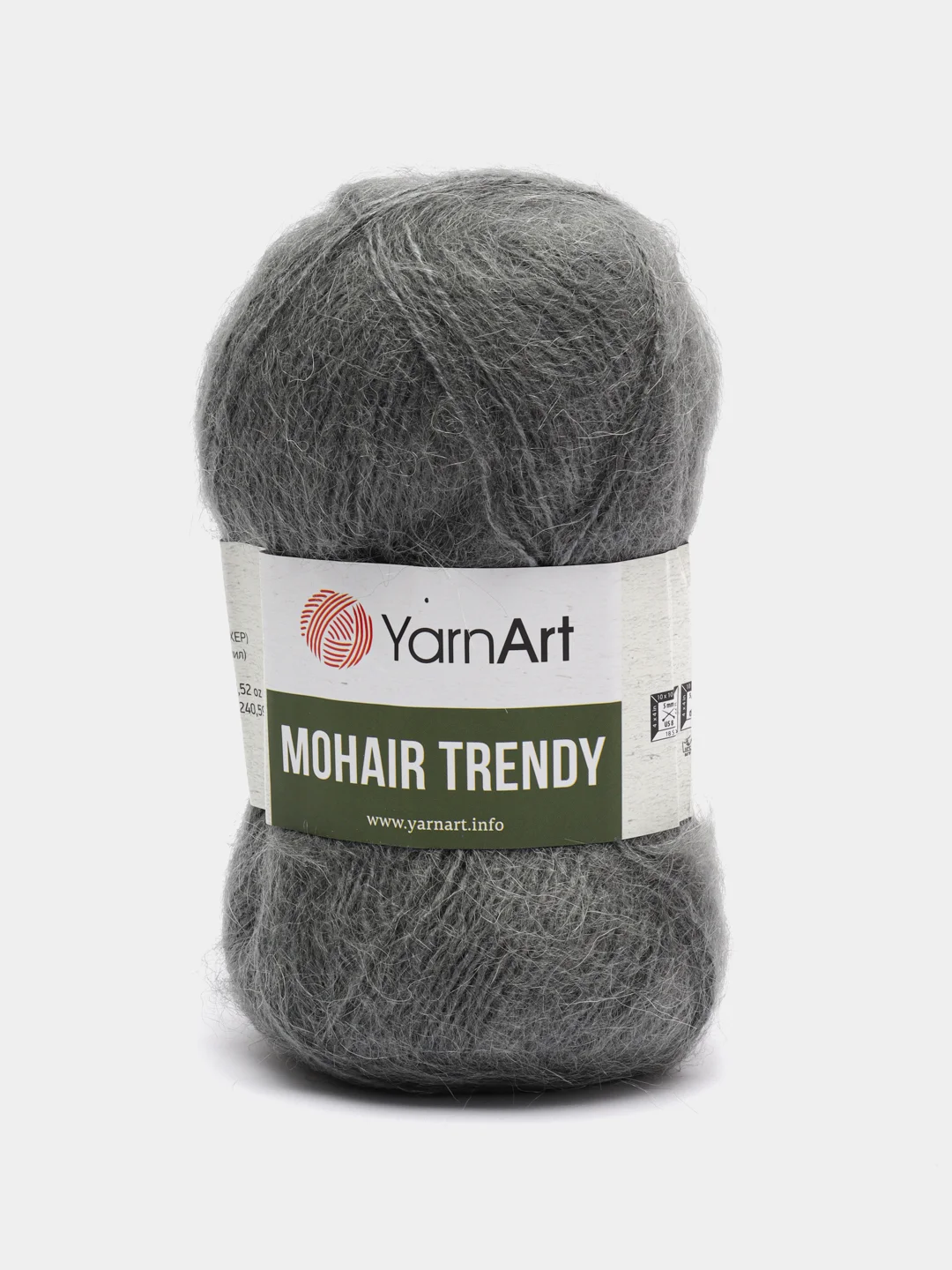 Приглушённый хаки пряжа YarnArt Mohair Trendy (Мохер Тренди Ярн арт), мохер и акрил