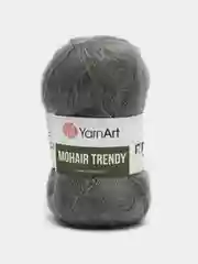 Приглушённый хаки пряжа YarnArt Mohair Trendy (Мохер Тренди Ярн арт), мохер и акрил