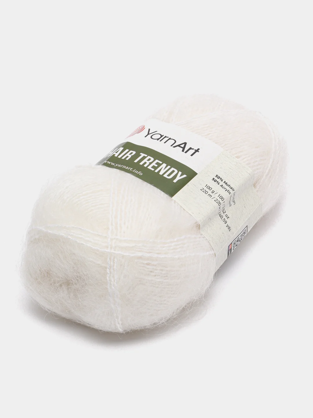 Белый пряжа YarnArt Mohair Trendy (Мохер Тренди Ярн арт), мохер и акрил