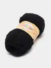 Черный пряжа плюшевая Софти Ализе Alize Softy 100% микрополиэстер  50 г  115 м