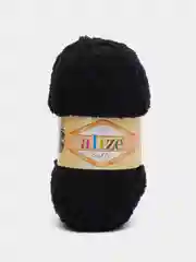 Черный пряжа плюшевая Софти Ализе Alize Softy 100% микрополиэстер  50 г  115 м