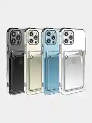 Оранжевый чехол с карманом для карт iPhone XR, 11, 12, 13, 14, Pro, Pro Max, Plus, 7, 8, айфон