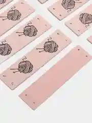 Бирки пришивные из эко-кожи  для изделий Handmade 10 шт., светло-розовый