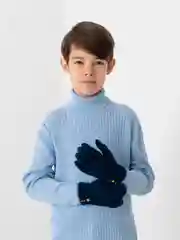 Синий перчатки детские демисезонные, теплые, 4-8 лет