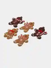 Коричневый набор елочных игрушек "Пряничные человечки"